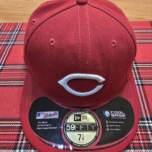 NWT New Era Cincinnati Reds Home 59Fifty Fitted Hat Size 7 1/8